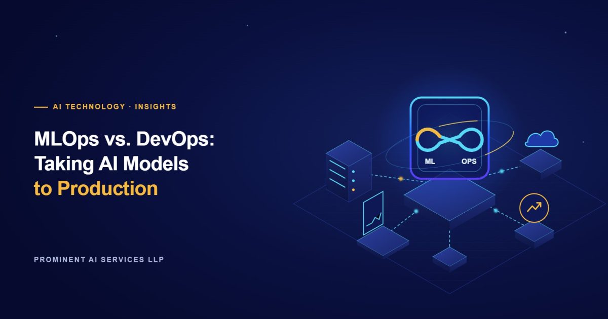 Illustration for the article: MLOps vs. DevOps: Taking AI Models to Production