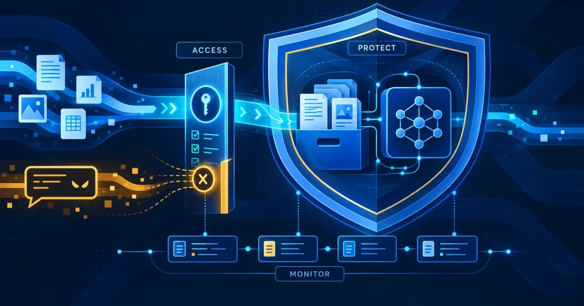 AI data and models protected by access controls, prompt filtering and monitoring.